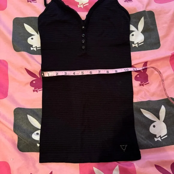 Guess y2k Henley striped Tank Top - Picture 2 of 8